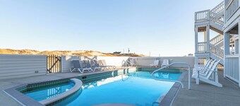 C9703 12 BR 4X4 Oceanfront Luxury Retreat in Carova, Private Pool & Hot Tub  - Prices Reduced!!