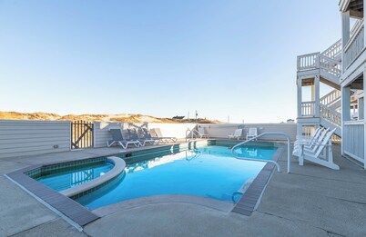 C9703 12 BR 4X4 Oceanfront Luxury Retreat in Carova, Private Pool & Hot Tub  - Prices Reduced!!