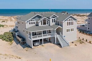 Exterior - C9703 12 BR 4X4 Oceanfront Luxury Retreat in Carova, Private Pool & Hot Tub  - Prices Reduced!! (Carova Beach)