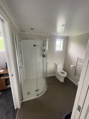 Dusche, kostenlose Toilettenartikel, Haartrockner, Handtücher