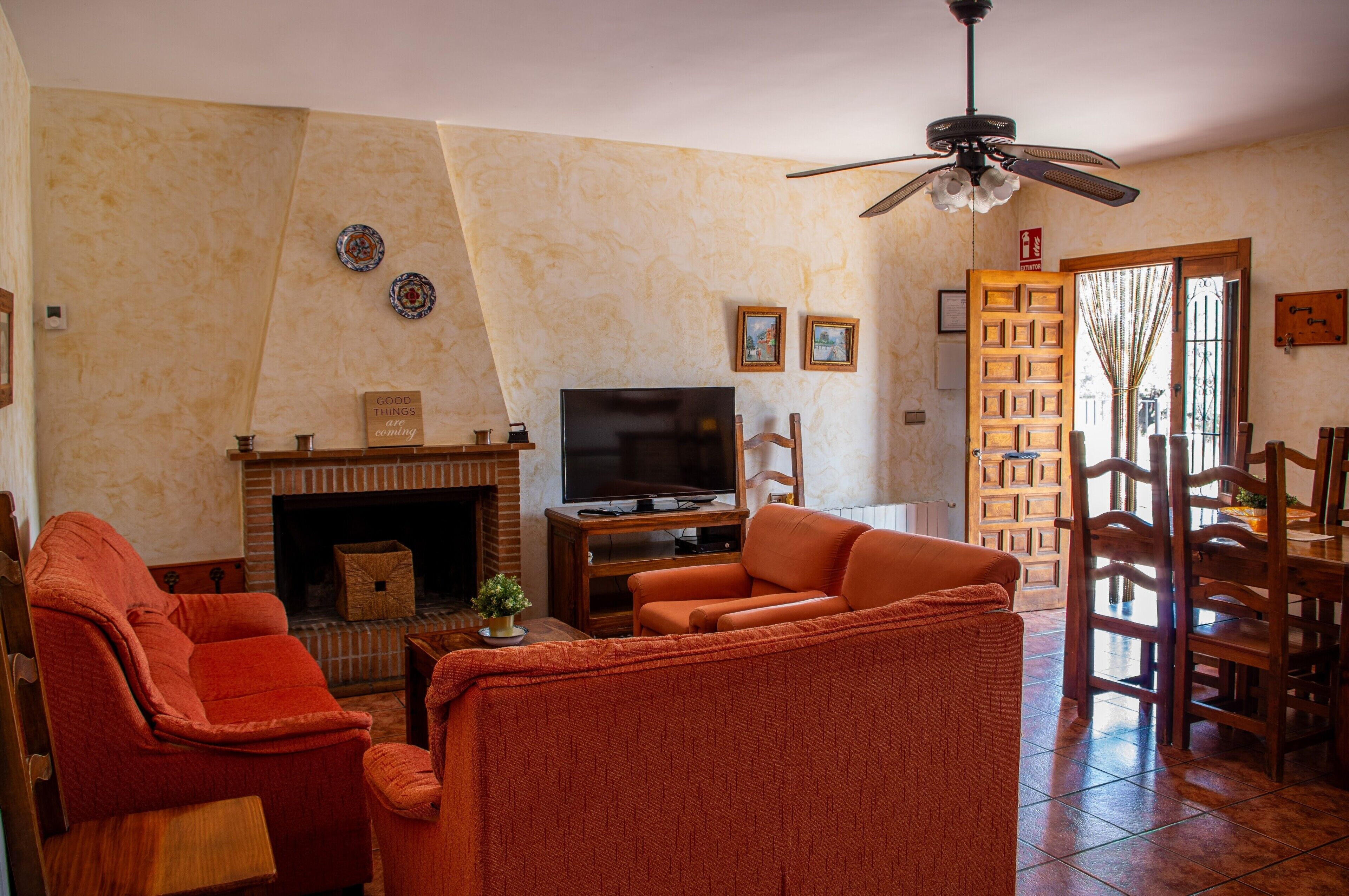 TV, fireplace, DVD player, ping pong