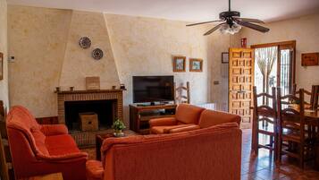 TV, fireplace, DVD player, ping pong