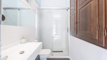 Dusche, Haartrockner, Handtücher