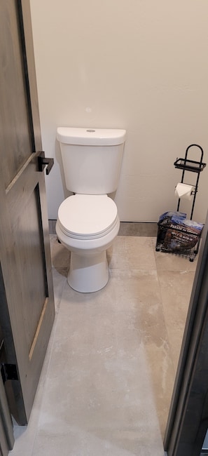 Hair dryer, towels, toilet paper