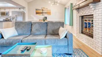 TV, fireplace, offices