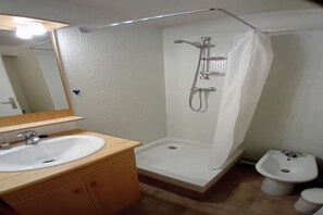 Shower, bidet, towels