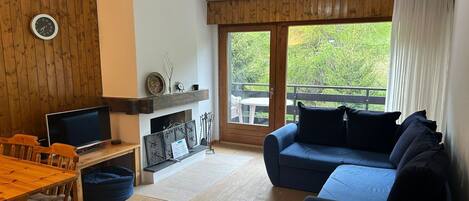 Smart-tv och eldstad