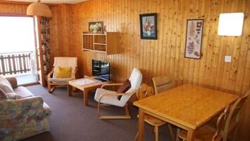 TV connectée, cheminée, lecteur de DVD