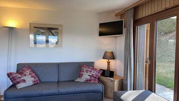 Smart TV, fireplace, DVD player