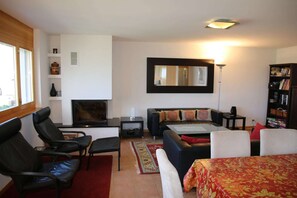 Smart TV, chimenea y reproductor de DVD