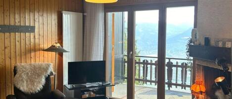 Fernseher, Kamin, DVD-Player