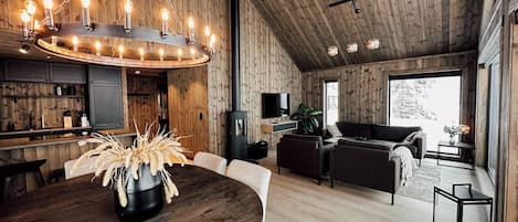 Cabane, 3 chambres, accessible aux personnes à mobilité réduite, patio | Salle de séjour