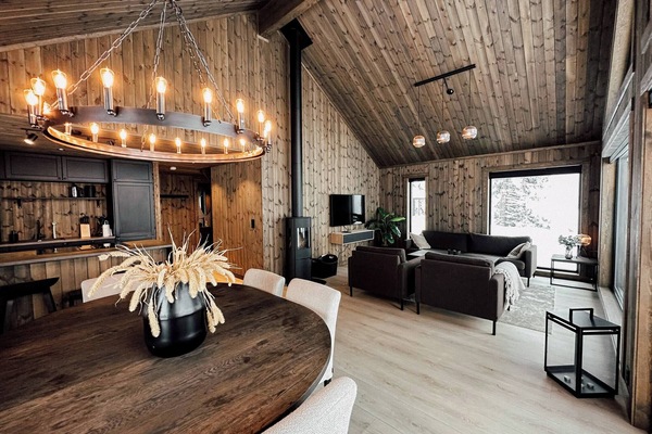 Cabaña, 3 habitaciones, accesible para personas con discapacidad, patio | Sala de estar