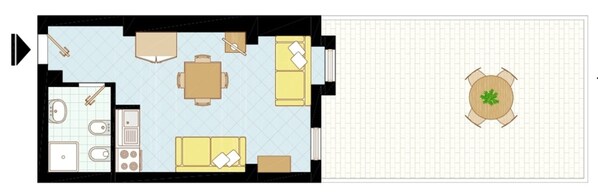 Floor plan - Comfortable mini apartment for 3 people in a building close to the beach (Bibione)
