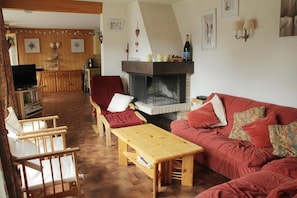 TV, fireplace, DVD player