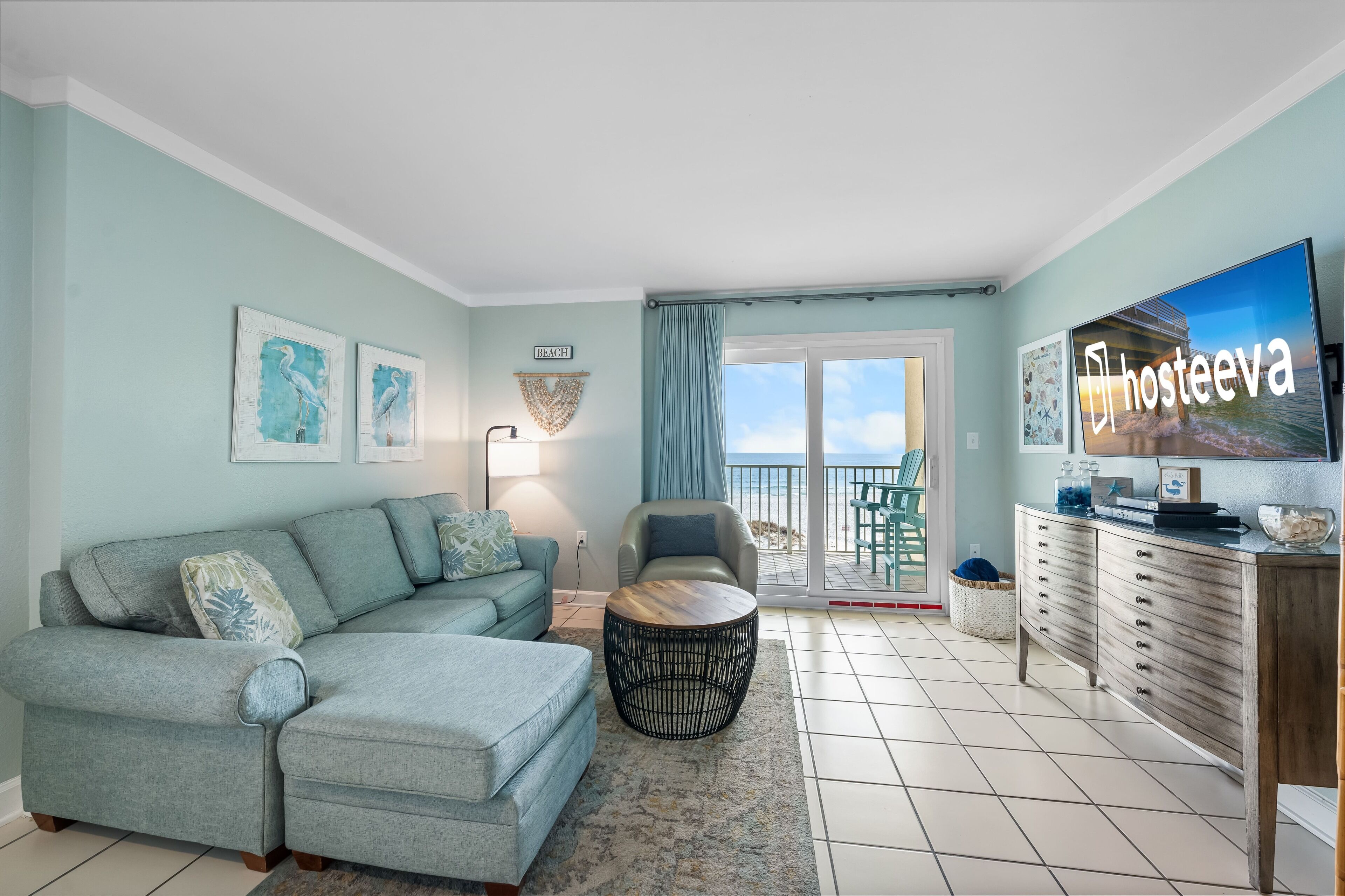 Signature Condo, 2 Bedrooms, Beach View | Living room | 50-inch Smart TV with cable channels
