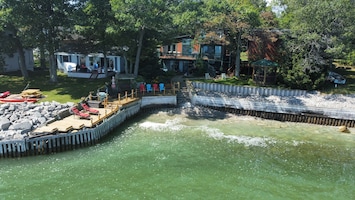 OVERALL: Aerial view of the private lakefront!