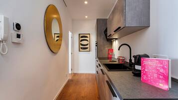 Basic Apartment, Balcony | Private kitchen | Espresso maker