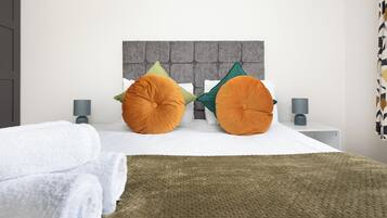 Deluxe Apartment, City View | 2 bedrooms, desk, laptop workspace, iron/ironing board