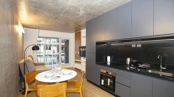 Fridge, microwave, oven, toaster