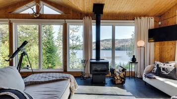 Télévision, cheminée