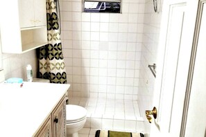 Shower, jetted bath, hair dryer, towels - Tranquil 3-Bedroom House With AC In St James (St James)