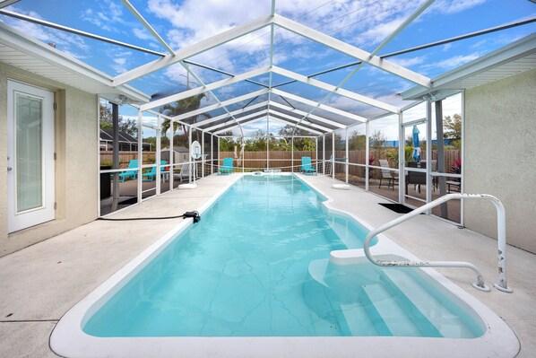 Outdoor pool, a heated pool