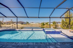 Piscine extérieure, piscine chauffée
