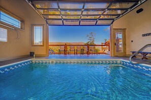 Indoor pool, outdoor pool - NEW Cabin Heated Pool/Mountain Views/Hot Tub/Arcade/Theatre Room/Air Hockey (Sevierville)