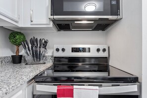 Microwave, oven, stovetop, dishwasher