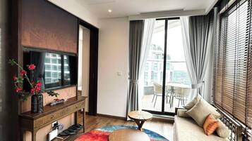 Panoramic-Suite, 1 Schlafzimmer, eigener Pool, eingeschränkter Meerblick | Ausblick vom Zimmer