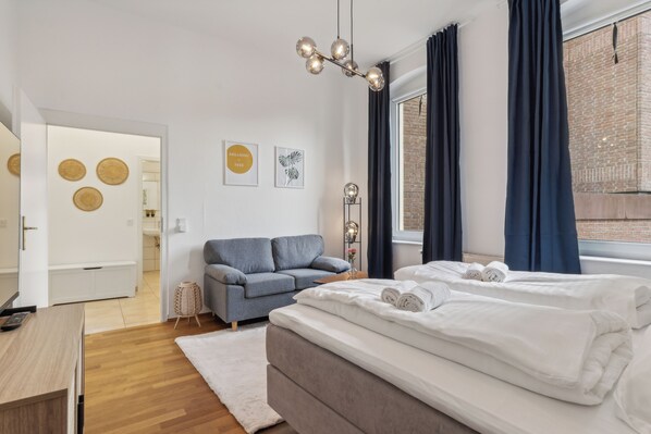 1 bedroom, iron/ironing board, travel crib, WiFi