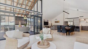 TV, stereo - Pelicans Retreat - Luxury Riverside Escape with Private Jetty (North Yunderup)