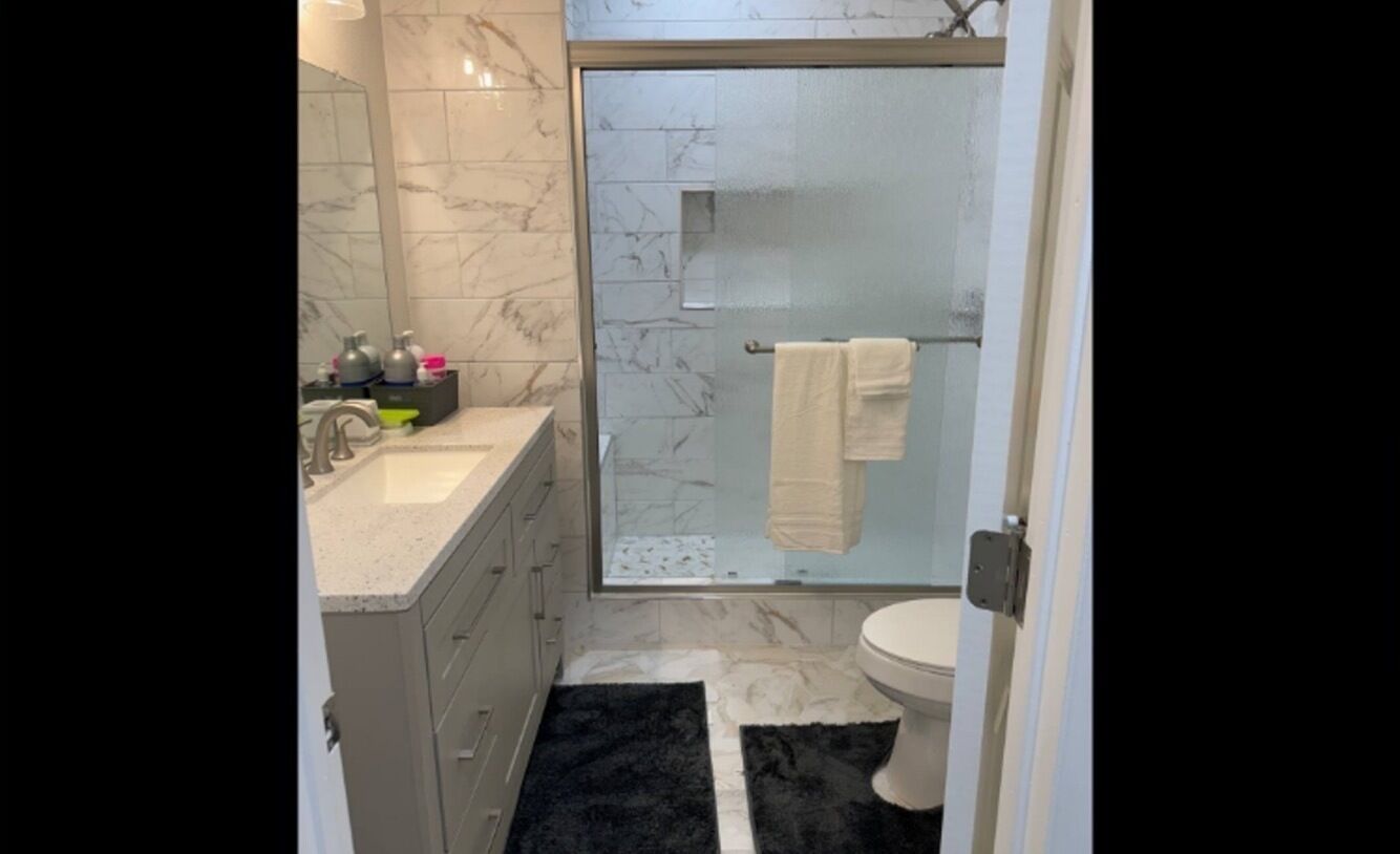 Dusche, Haartrockner, Bidet, Handtücher