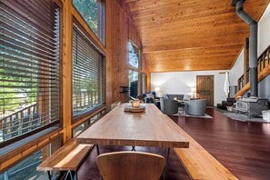 Interior - Cozy Cabin in the Woods with Comforts, Hot Tub, Walk to Lake (Westwood)