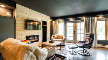 Smart TV, fireplace, printers