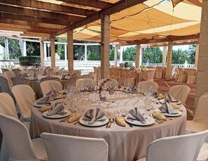 Outdoor banquet area