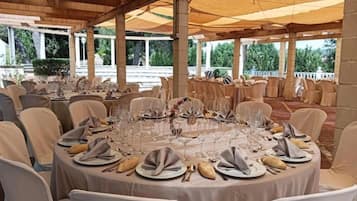 Outdoor banquet area