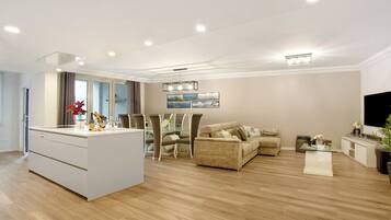 TV, DVD player, stereo