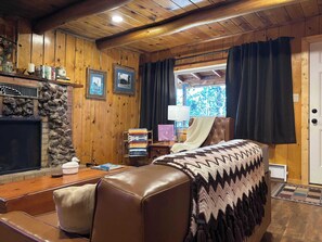 TV, lareira, DVD player