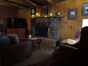 Fernseher, Kamin, DVD-Player