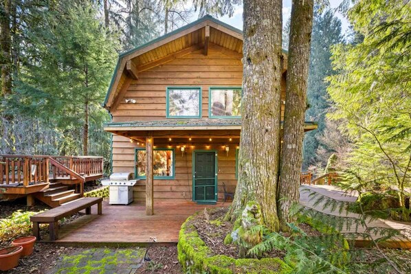 Exterior - Fantastic Cabin on the Banks of Crystal Creek, Huge Deck, Pet Friendly, 14 Miles to Government Camp (Welches)