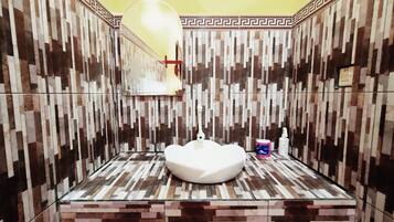 Towels, soap, toilet paper