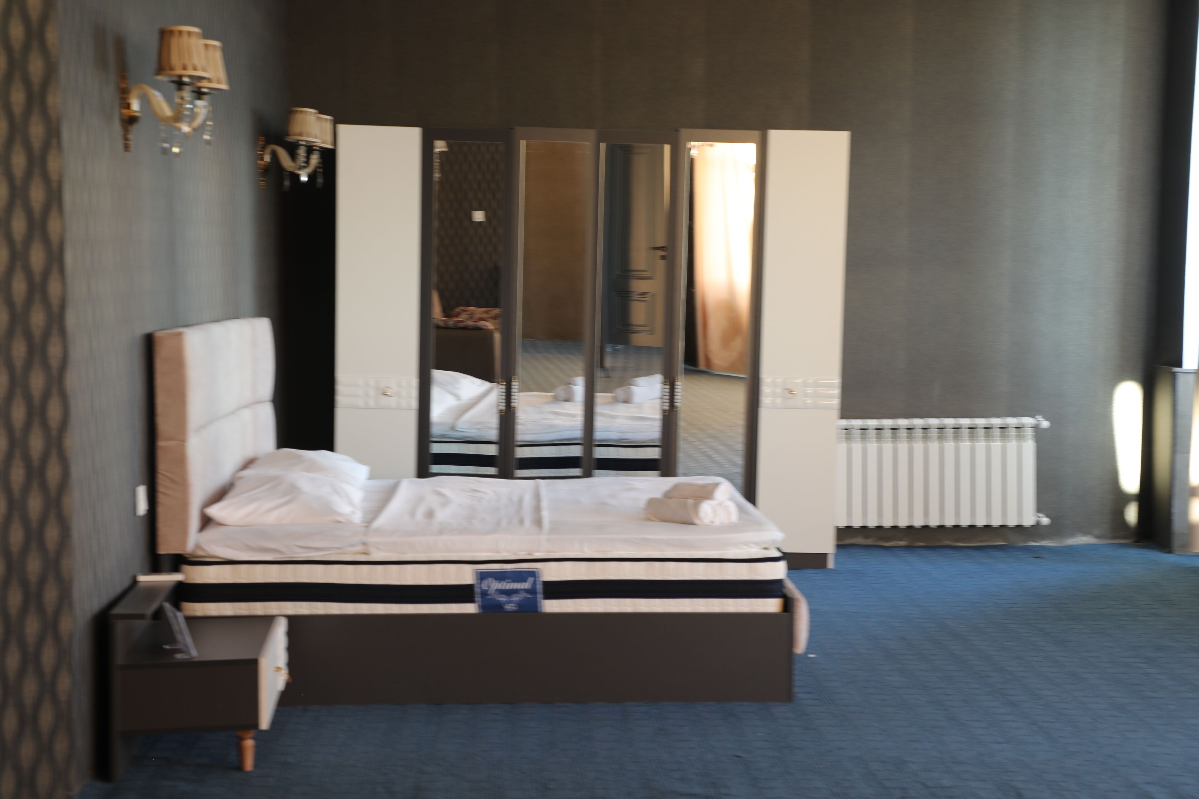 Individually furnished, desk, laptop workspace, blackout drapes