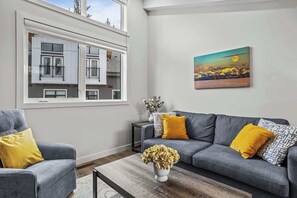 Télévision, cheminée, livres, espaces bureaux