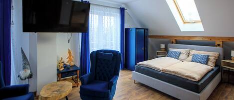 1 slaapkamer, een strijkplank/strijkijzer, gratis wifi, beddengoed