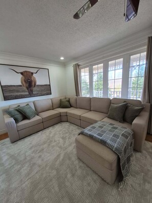 Smart TV, fireplace, video games, printers