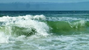 A view of the ocean with waves.