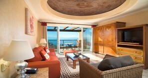 Luxury Suite, Ocean View | In-room safe, desk, laptop workspace, blackout drapes