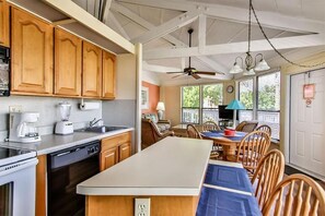 Deluxe Villa | Private kitchen | Full-size fridge, microwave, oven, stovetop - The Reef at Marathon, Florida Keys (Marathon)